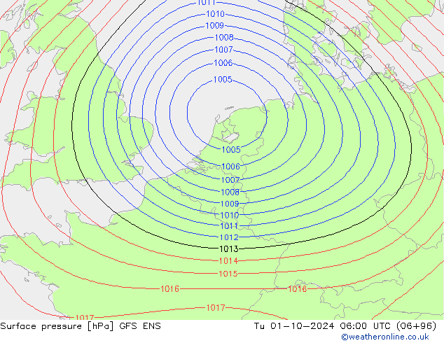 地面气压 GFS ENS 星期二 01.10.2024 06 UTC