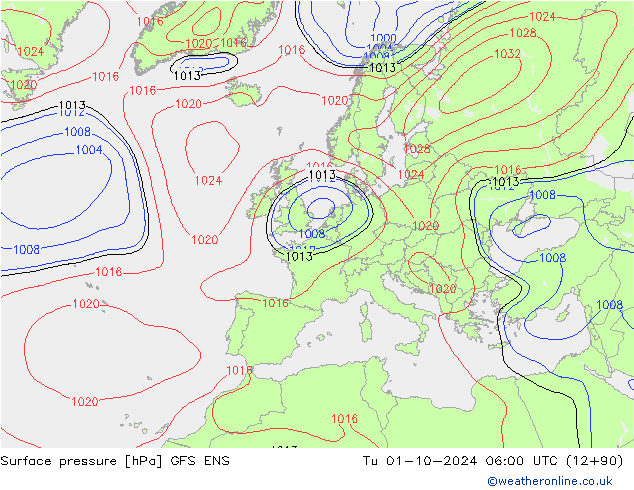 Luchtdruk (Grond) GFS ENS di 01.10.2024 06 UTC