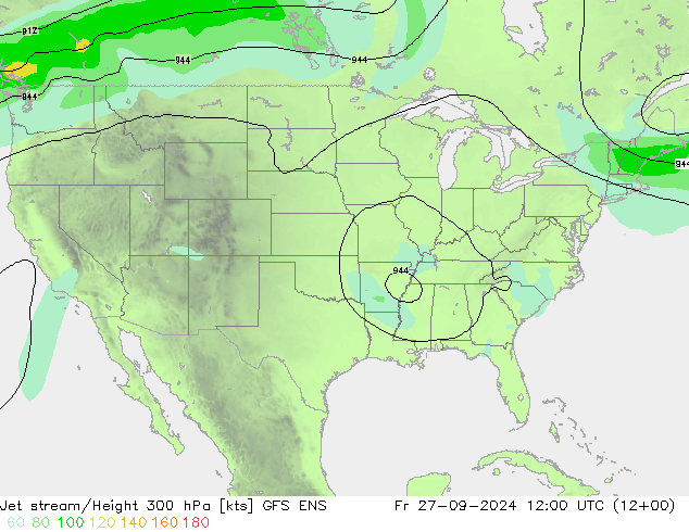 Straalstroom GFS ENS vr 27.09.2024 12 UTC