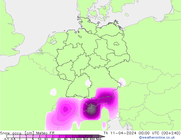 Schneemenge Meteo FR Do 11.04.2024 00 UTC