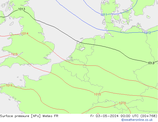 Luchtdruk (Grond) Meteo FR vr 03.05.2024 00 UTC