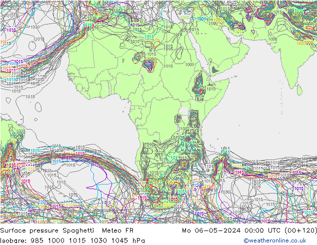 Luchtdruk op zeeniveau Spaghetti Meteo FR ma 06.05.2024 00 UTC