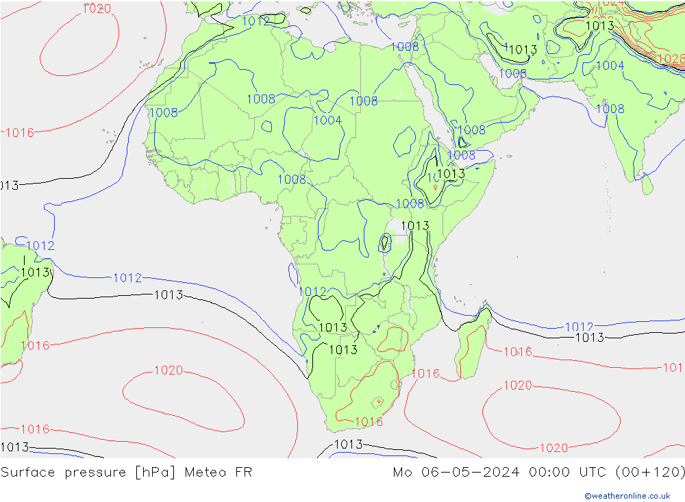 Pressione al suolo Meteo FR lun 06.05.2024 00 UTC