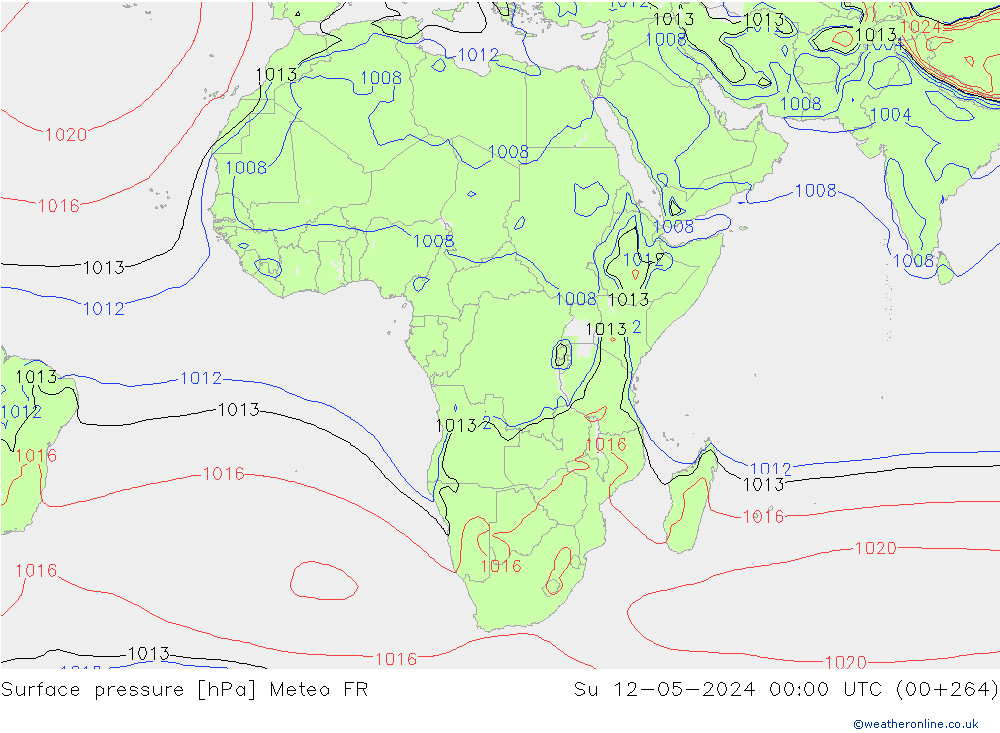 приземное давление Meteo FR Вс 12.05.2024 00 UTC