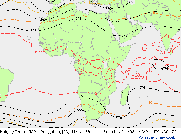 Yükseklik/Sıc. 500 hPa Meteo FR Cts 04.05.2024 00 UTC