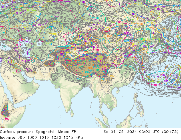 Atmosférický tlak Spaghetti Meteo FR So 04.05.2024 00 UTC