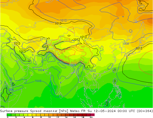 pression de l'air Spread Meteo FR dim 12.05.2024 00 UTC