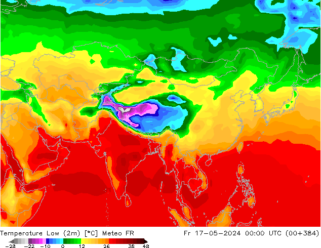Temperature Low (2m) Meteo FR Fr 17.05.2024 00 UTC