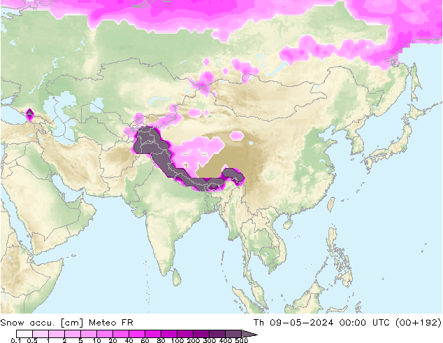 Snow accu. Meteo FR  09.05.2024 00 UTC