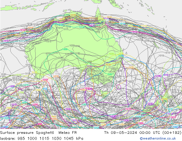 Luchtdruk op zeeniveau Spaghetti Meteo FR do 09.05.2024 00 UTC