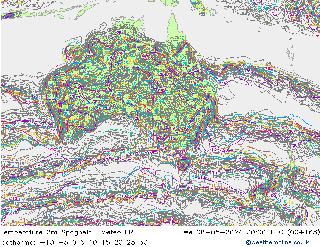 Sıcaklık Haritası 2m Spaghetti Meteo FR Çar 08.05.2024 00 UTC