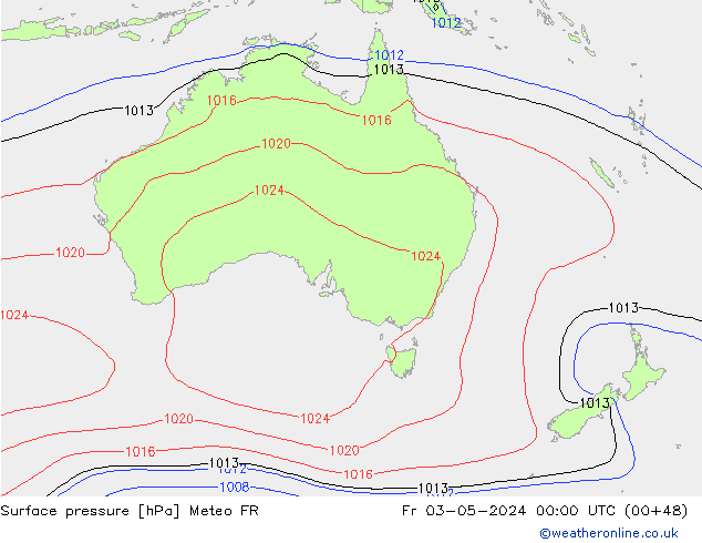 ciśnienie Meteo FR pt. 03.05.2024 00 UTC