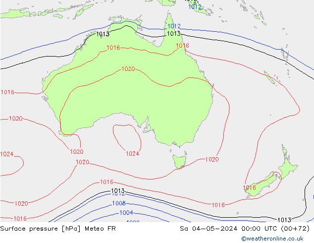Presión superficial Meteo FR sáb 04.05.2024 00 UTC