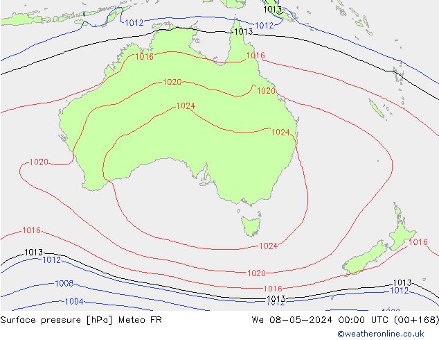 Luchtdruk (Grond) Meteo FR wo 08.05.2024 00 UTC