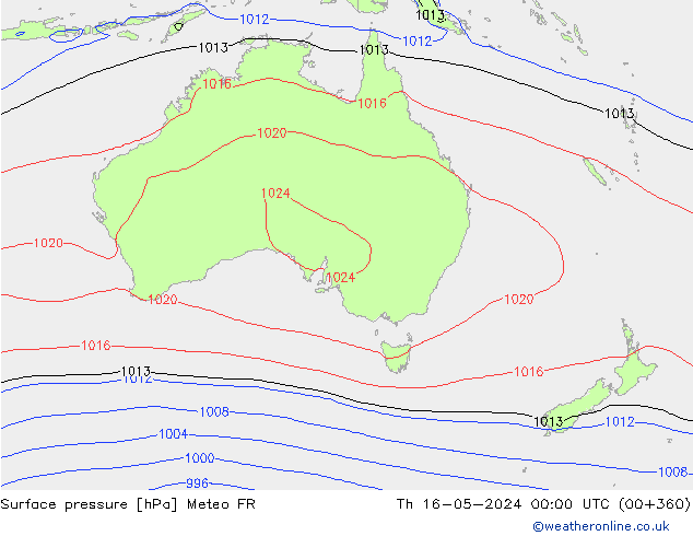 Bodendruck Meteo FR Do 16.05.2024 00 UTC