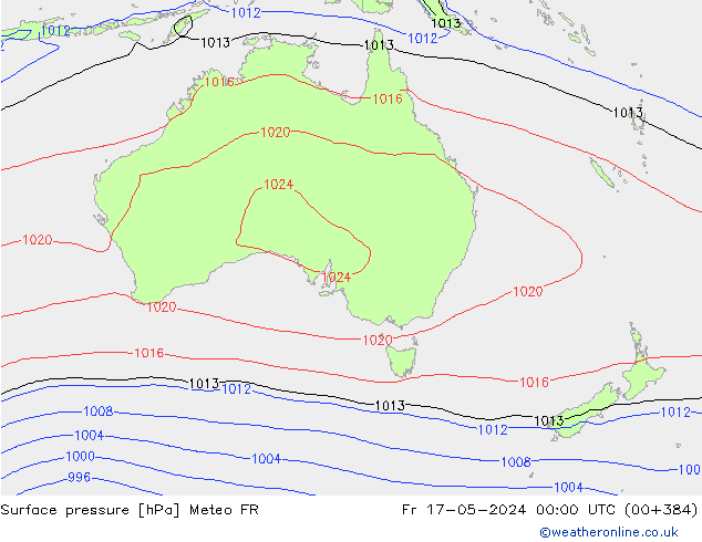 приземное давление Meteo FR пт 17.05.2024 00 UTC