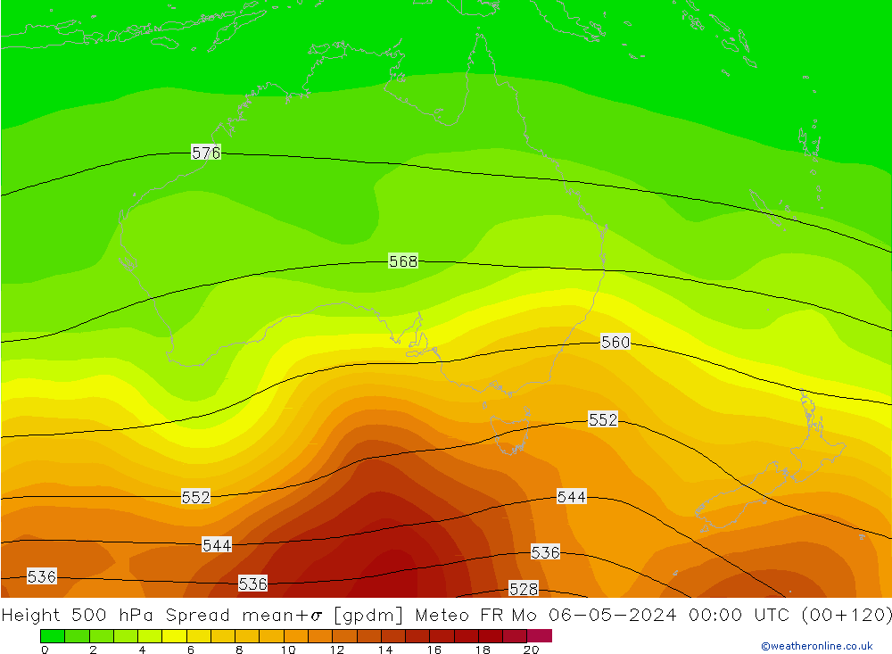 Height 500 hPa Spread Meteo FR Mo 06.05.2024 00 UTC