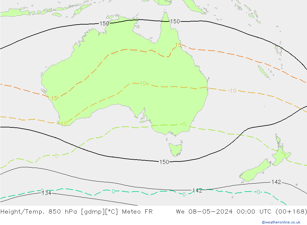 Height/Temp. 850 hPa Meteo FR We 08.05.2024 00 UTC