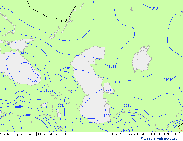Yer basıncı Meteo FR Paz 05.05.2024 00 UTC