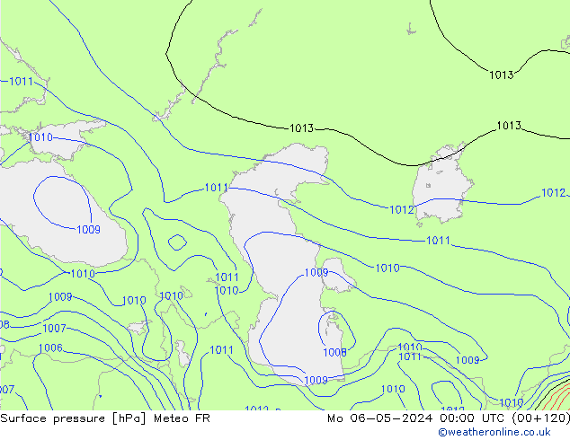 ciśnienie Meteo FR pon. 06.05.2024 00 UTC