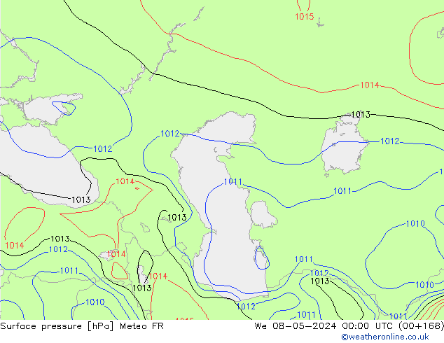 ciśnienie Meteo FR śro. 08.05.2024 00 UTC