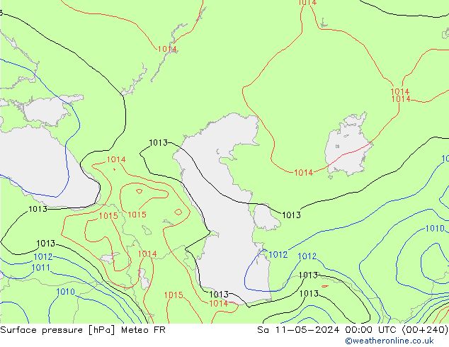 ciśnienie Meteo FR so. 11.05.2024 00 UTC