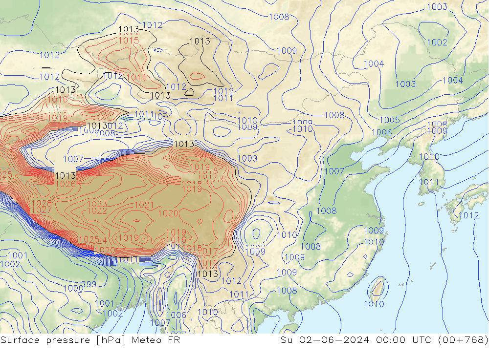 Presión superficial Meteo FR dom 02.06.2024 00 UTC