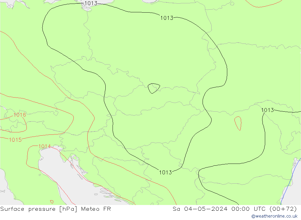 Atmosférický tlak Meteo FR So 04.05.2024 00 UTC