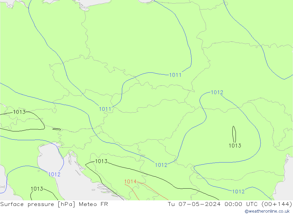 pressão do solo Meteo FR Ter 07.05.2024 00 UTC