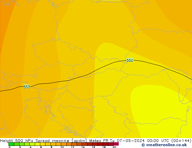 Height 500 hPa Spread Meteo FR mar 07.05.2024 00 UTC