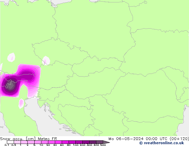 Snow accu. Meteo FR  06.05.2024 00 UTC