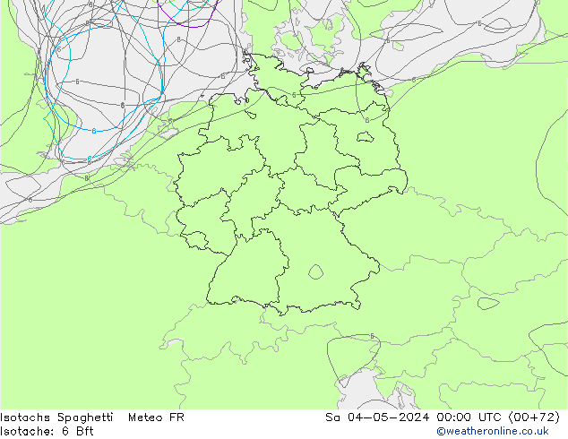Izotacha Spaghetti Meteo FR so. 04.05.2024 00 UTC