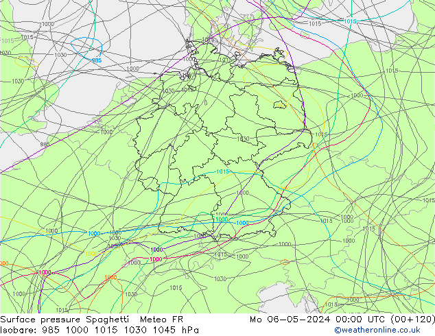 Atmosférický tlak Spaghetti Meteo FR Po 06.05.2024 00 UTC