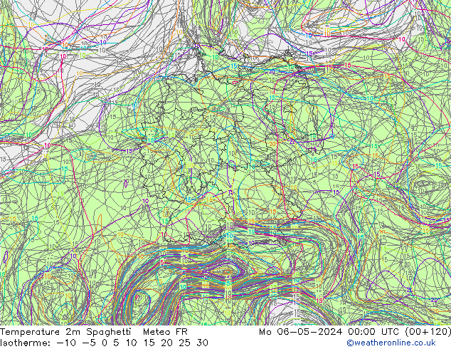 карта температуры Spaghetti Meteo FR пн 06.05.2024 00 UTC
