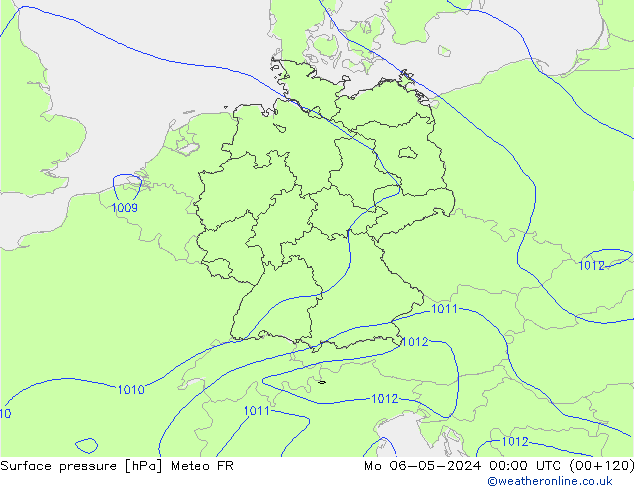 Presión superficial Meteo FR lun 06.05.2024 00 UTC