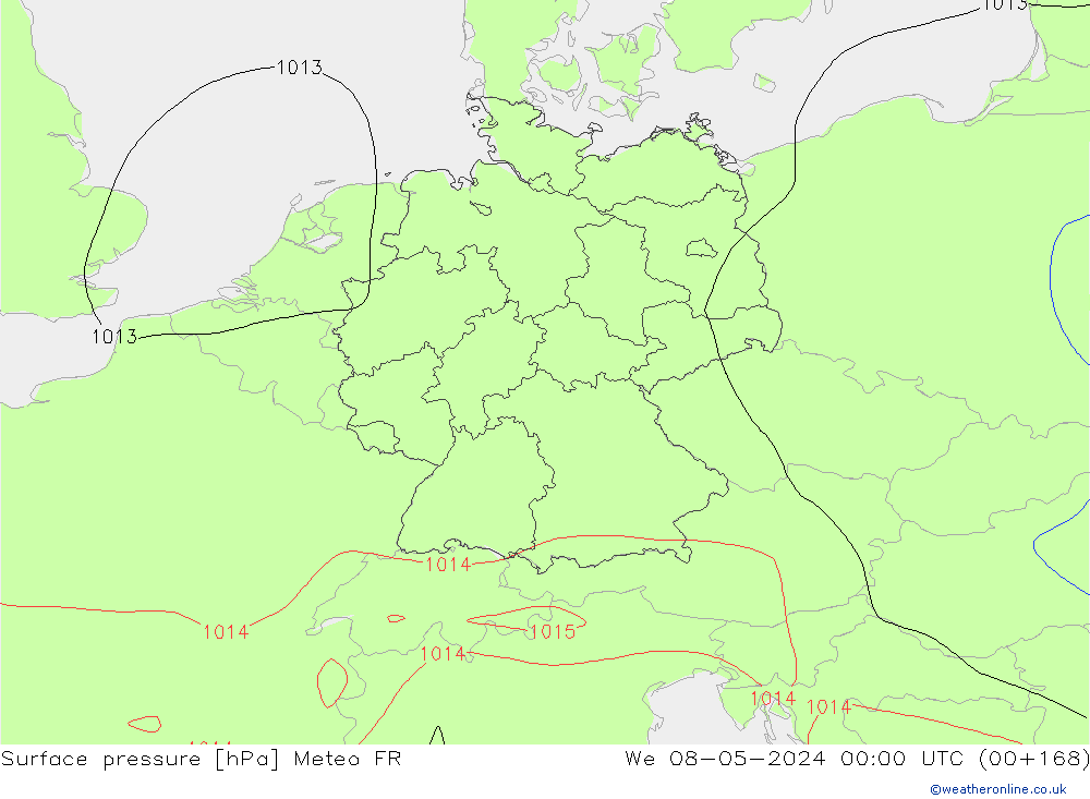 Surface pressure Meteo FR We 08.05.2024 00 UTC