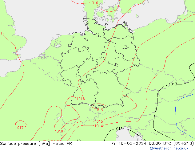 ciśnienie Meteo FR pt. 10.05.2024 00 UTC