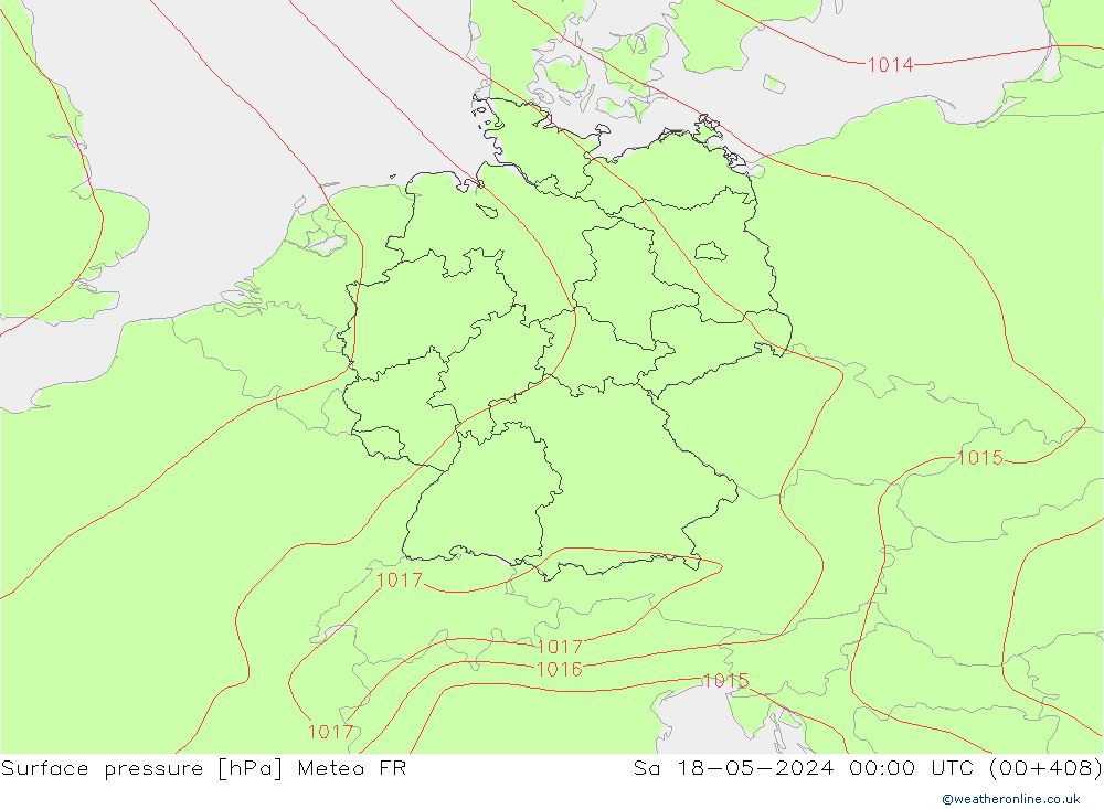 pression de l'air Meteo FR sam 18.05.2024 00 UTC
