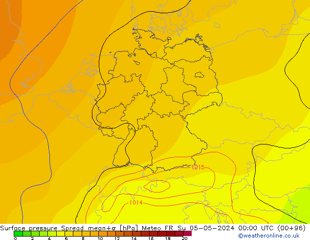 Yer basıncı Spread Meteo FR Paz 05.05.2024 00 UTC