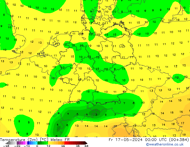 Temperature (2m) Meteo FR Fr 17.05.2024 00 UTC