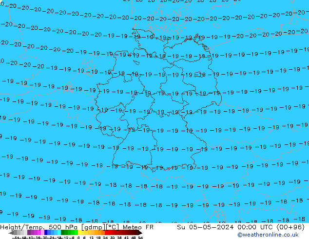 Height/Temp. 500 hPa Meteo FR  05.05.2024 00 UTC