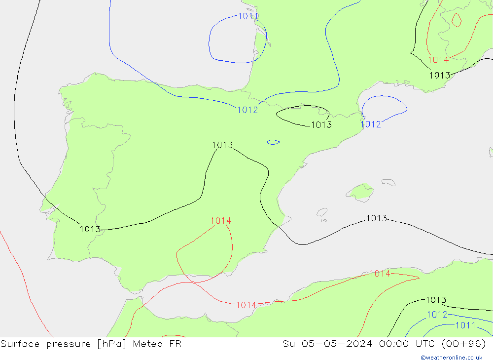 ciśnienie Meteo FR nie. 05.05.2024 00 UTC