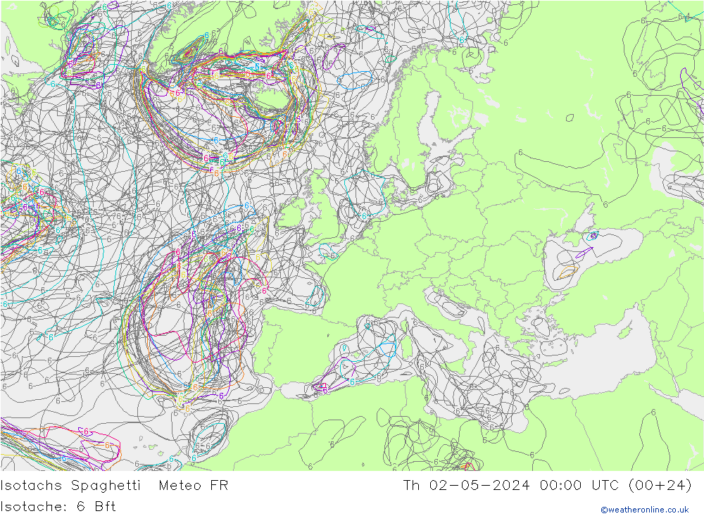 Isotachen Spaghetti Meteo FR Do 02.05.2024 00 UTC