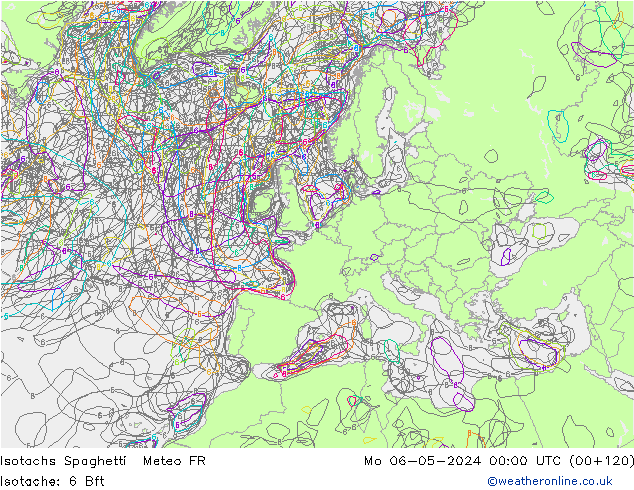 Izotacha Spaghetti Meteo FR pon. 06.05.2024 00 UTC