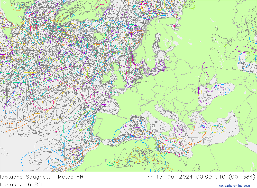 Isotachen Spaghetti Meteo FR Fr 17.05.2024 00 UTC