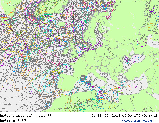 Isotachen Spaghetti Meteo FR Sa 18.05.2024 00 UTC