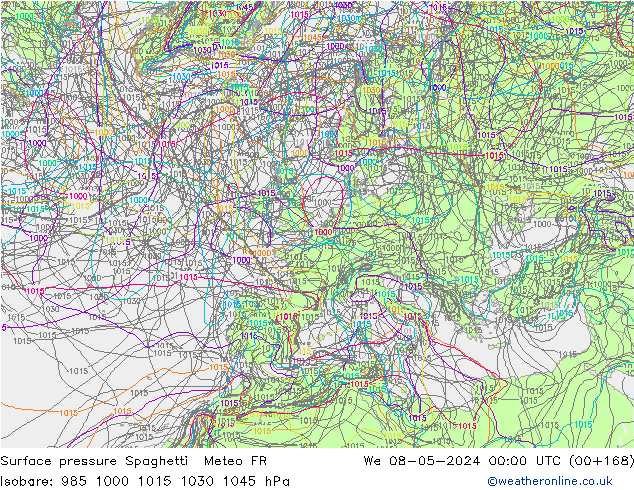 Bodendruck Spaghetti Meteo FR Mi 08.05.2024 00 UTC