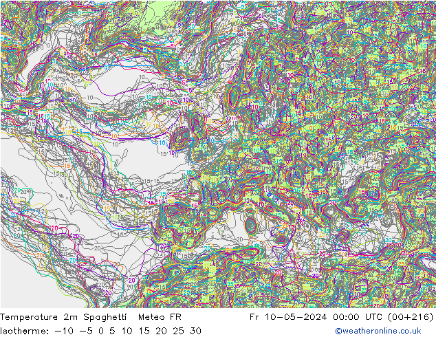 Temperaturkarte Spaghetti Meteo FR Fr 10.05.2024 00 UTC