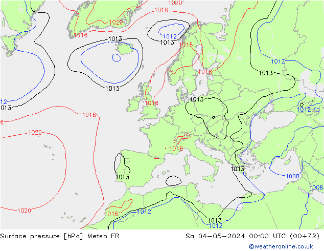 Luchtdruk (Grond) Meteo FR za 04.05.2024 00 UTC