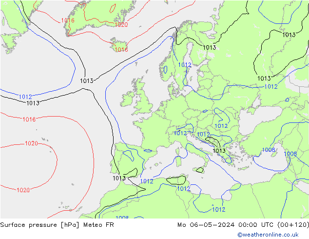 Yer basıncı Meteo FR Pzt 06.05.2024 00 UTC